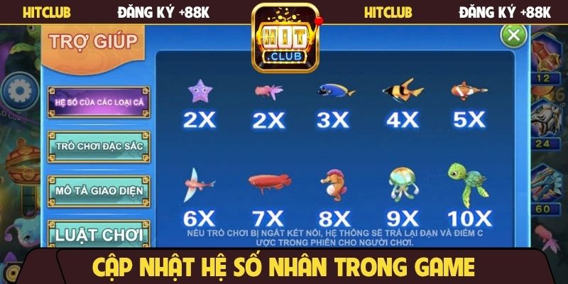 Cập nhật hệ số nhân trong game
