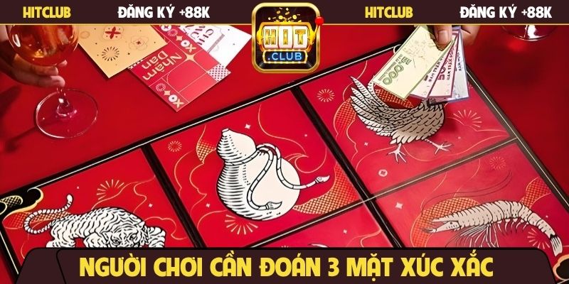 Người chơi cần đoán 3 mặt xúc xắc